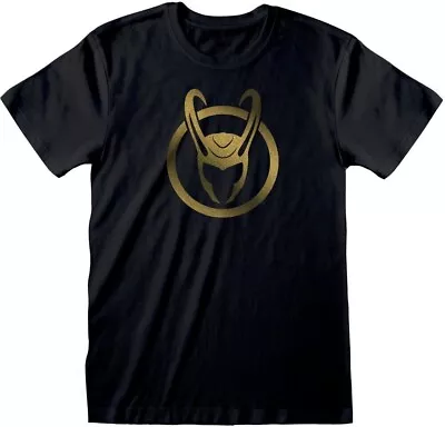 Buy Marvel Studios - Loki Icon Gold Ink Black T-Shirt - Heroes Inc - Large - BNWT • 9.99£