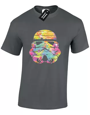 Buy Stormtrooper Helmet Wall Painted Design Mens T-shirt Star Jedi Wars Cool Yoda • 7.99£