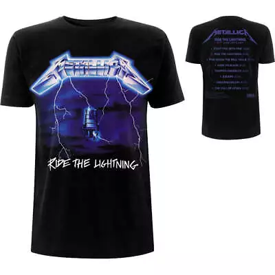 Buy Metallica Unisex T-Shirt: Ride The Lightning Tracks (Back Print) OFFICIAL NEW  • 19.60£