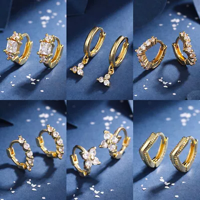 Buy Gold Huggie Hoop Earrings Hypoallergenic Cartilage Piercing Women Jewellery Gift • 3.49£