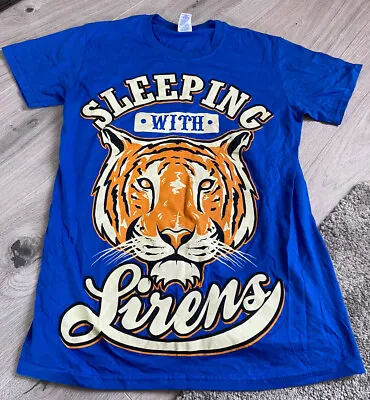 Buy Sleeping With Sirens T Shirt Tiger Design Blue Size Small New Emo Rock Merch • 5£