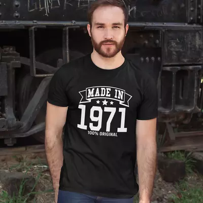 Buy MADE IN 1971 T-SHIRT (Birthday 50s 70s Gift Dad Mom Present Celebration Party) • 13.49£