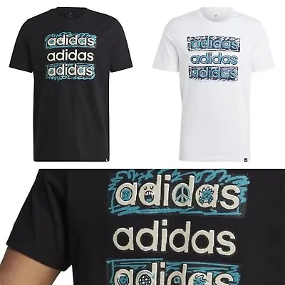 Buy Men Adidas Dream Doodle T-shirt SHORT SLEEVE CREW NECK -Brand New • 12.89£