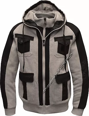 Buy New Mens Zip Up Fur Lined Hoodie Hooded Jacket/ Winter Warmer S - XXL • 28.99£