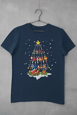 Buy Guitar Themed Christmas Xmas T Shirt Tree Of Guitars Musician Guitarist Gift • 13.95£