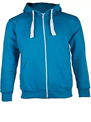 Buy New Mens Zip Up Hoodies American Plain Zipper Sweatshirt Jumper Top S - 2XL • 12.99£