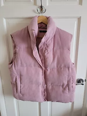 Buy Shein Dusty Pink Corduroy Padded Sleeveless Jacket Waistcoat Gilet Size S New • 16£