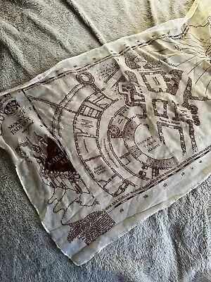 Buy Harry Potter Marauder’s Map Mischief Managed Scarf  Polyester Beige And Brown • 20.19£