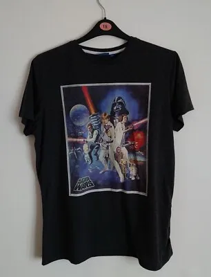 Buy Genuine Star Wars T-shirt Vintage T Shirt Size L Official Large Dark Grey • 4.99£