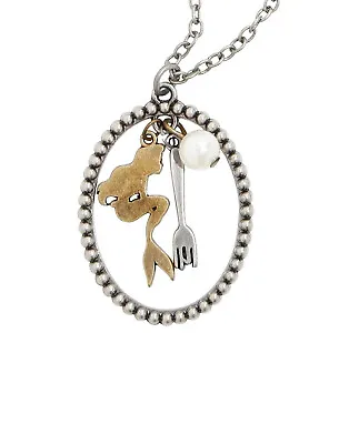 Buy The Little Mermaid Ariel Cameo Charm Cluster Silvertone Necklace 28  New • 18.31£