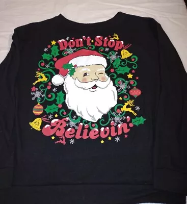 Buy Holiday Time Christmas Sweater  Don't Stop Believin   Size L (11-13)  • 6.40£