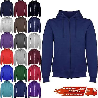 Buy Mens Hoodies Plain American Fleece Zip Hoody Jacket Hooded Top Sweat Shirt S-XL • 6.49£