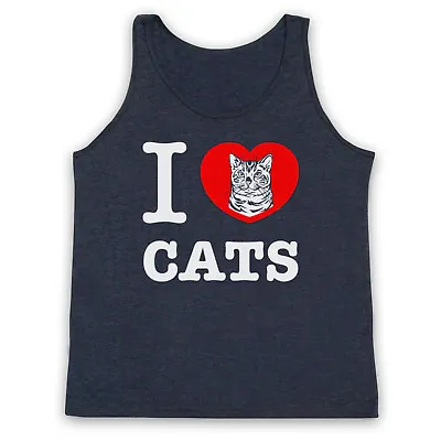 Buy I Love Cats Animal Rights Lover Save The Animals Cute Unisex Tank Top Vest • 19.99£
