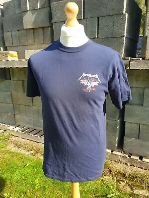 Buy Metallica Metclub Clubber Shirt Blue RARE Fan Club Size Medium Gildan Back Print • 26.54£