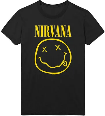 Buy Nirvana Flower Sniffin Black T-Shirt OFFICIAL • 16.39£