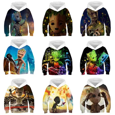 Buy Kids Boys I Am Groot Marvel Hoodies Sweatershirt Pullover Hooded Top Xmas Gifts • 8.99£