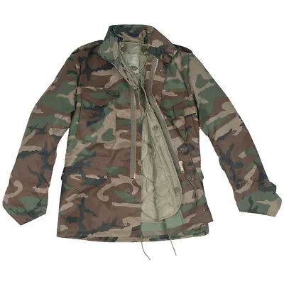 Buy US Style M65 Woodland Camo Jacket Army Combat Field Mens Coat Parka With Liner • 64.99£