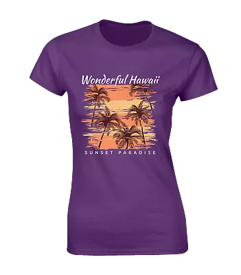 Buy Wonderful Hawaii Ladies T Shirt Cool Summer Beach Design Top Clothing New • 7.99£