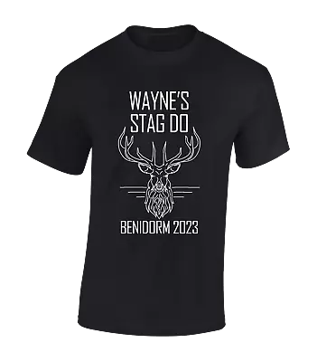 Buy Mens Stag Do T Shirts Funny Stag Party Printed Design Tops Joke Top Personalised • 10.99£