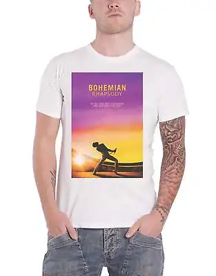 Buy Official Bohemian Rhapsody T Shirt Queen Movie Logo Freddie New Mens White • 17.95£