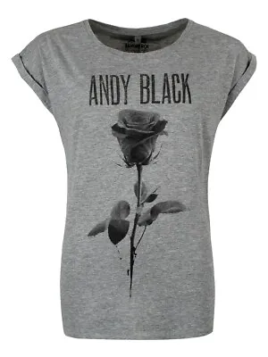 Buy Black Veil Brides Black Rose Ladies Grey Roll Sleeve T-Shirt LARGE • 14.95£