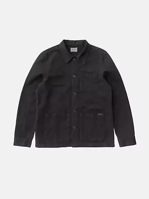 Buy NUDIE JEANS Barney Worker Jacket Mens 100% Organic Cotton Chore Shirt Black NEW • 59£