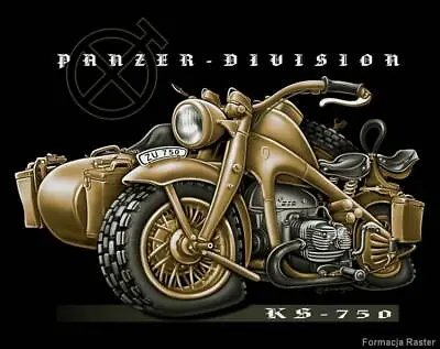 Buy Zundapp KS750 Panzer Division T-shirt Size S • 15.99£