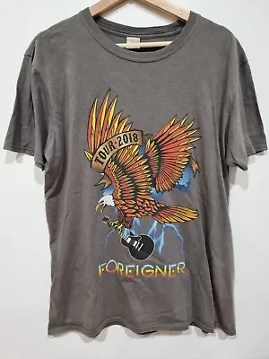 Buy Foreigner Tour 2018 T Shirt Grey Men's Large Eagle British-American Rock Band • 31.22£