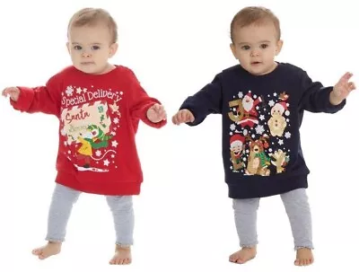 Buy Baby Christmas Fleece Sweatshirt Top Sweater Jumper Boys Girls Xmas 3-24M ~ Abg • 6.95£