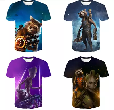 Buy Guardians Of The Galaxy Kids Raccoony  Boys Girl T-shirt Casual Short Sleeve Tee • 7.81£