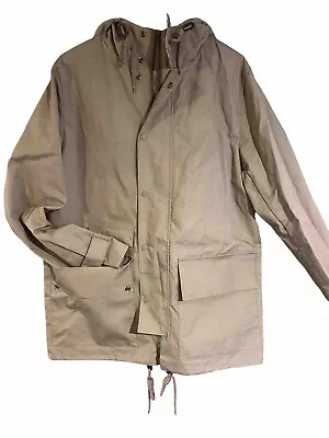 Buy 100% Cotton Mens Jacket By French Connection Size Large Beige-hood -zip Up • 25£