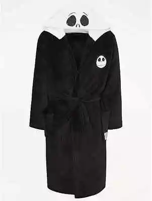 Buy Mens Black Bathrobe L Large Nightmare Before Christmas Dressing Gown Hoodie • 34£