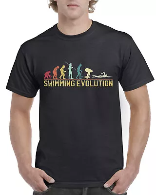 Buy Top Gift T-Shirt For Dad: Evolution Of Swimming Sports Cotton Comfort • 12.99£