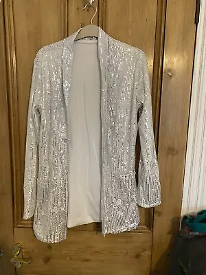 Buy Womens Sequin Blazer Coat Jacket Tops Ladies Shiny Party Evening Pit To Pit 20” • 19.99£