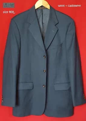 Buy MARKS And SPENCER Cashmere Blazer Jacket Bottle Green Size 40L • 18.95£