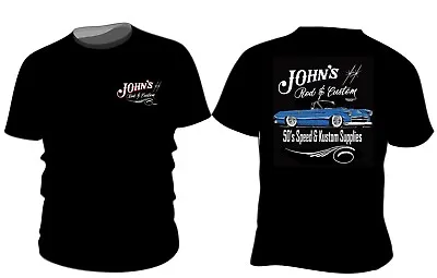 Buy John's Rod & Custom Thunderbird T-Shirt Size Large Black Moon Hot Rod Kustom • 15.67£