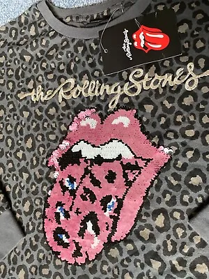 Buy Next Rolling Stones Lick Children's Top Animal Print And Sequins Size 11 Bnwt • 13£