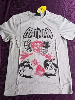Buy Batman T-Shirt Villains Cover Grey - UK Seller - Joker 2-face Penguin • 8.89£