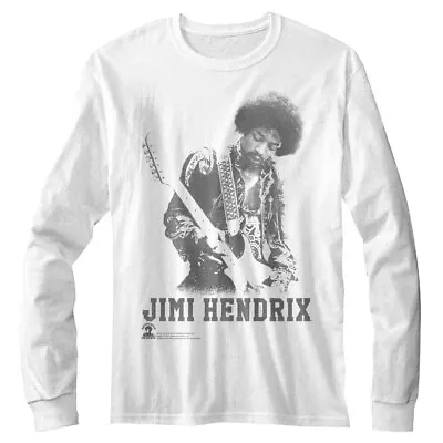 Buy Jimi Hendrix Rocking Out Live On Stage Men's Long Sleeve T-Shirt Rock Band Merch • 44.18£