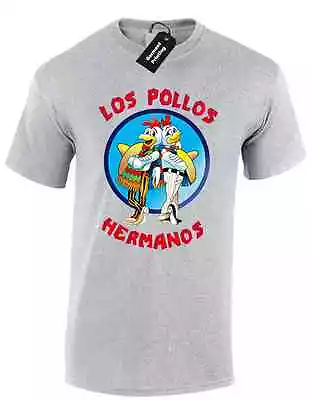 Buy Los Pollos Hermanos Mens T Shirt Saul Meth Blue Crystal Walter Heisenberg White • 7.99£