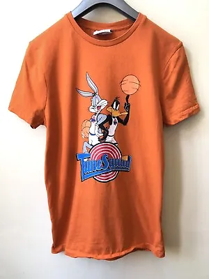 Buy Mens Space Jam Looney Tunes Orange T Shirt Short Sleeve 100% Cotton Size Small • 5£