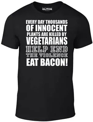 Buy Eat Bacon T-Shirt - Funny T Shirt Vegetarian Plants Joke Vegan Retro Violence • 12.99£