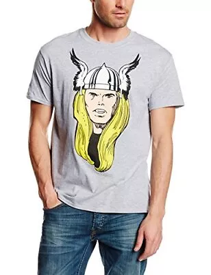 Buy Marvel Comics Thor Big Head Mens Grey TS: Small T-Shirt NEW • 4.99£