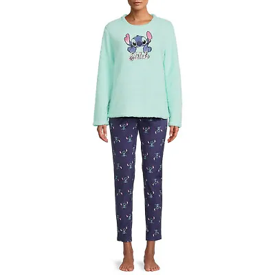 Buy Disney Lilo & STITCH Pajamas Set Adult Womens S-2X SherpaTop & Lounge Pants 2Pc • 20.83£