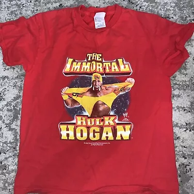Buy Delta Pro Weight Red T Shirt  The Immortal Hulk Hogan WWE 2003 Boys Size Large L • 10.44£