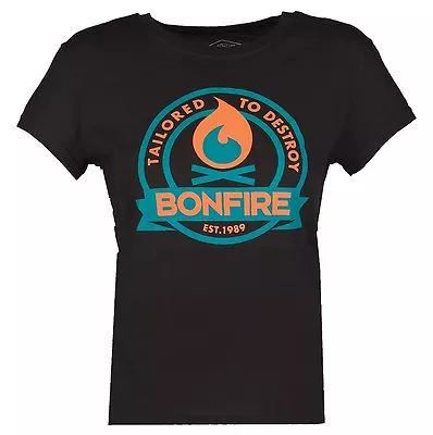 Buy Bonfire CAMPFIRE Womens Short Sleeve T-Shirt 100% Cotton Black Large NEW • 11.81£