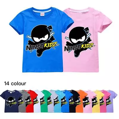 Buy Boys Girls Ninja Kids T-Shirts Casual Short Sleeve Cotton T-Shirt Tops 2-13 Year • 7.99£