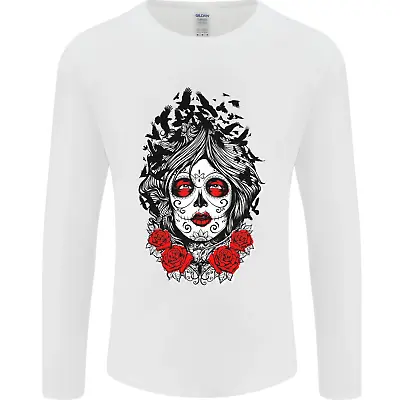 Buy Day Of The Dead Sugar Skull DOTD Mexico Mens Long Sleeve T-Shirt • 11.49£