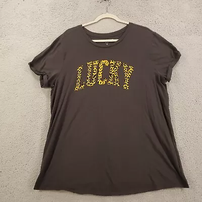 Buy Lucky Brand Shirt Womens 1X Pullover Tee Spellout Cheetah • 8.52£