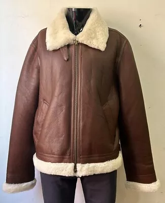 Buy Men's B3 Air Force Real Shearling Sheepskin Leather Jacket Aviator Pilot Reagan • 150£